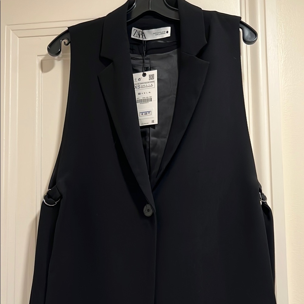 Zara Black Structured Vest Jacket